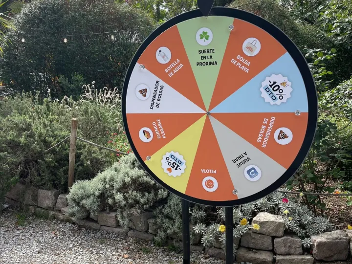 Multicolour prize wheel in a garden