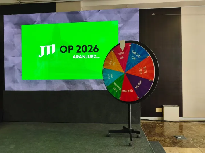 Challenge wheel for a quiz at a company convention