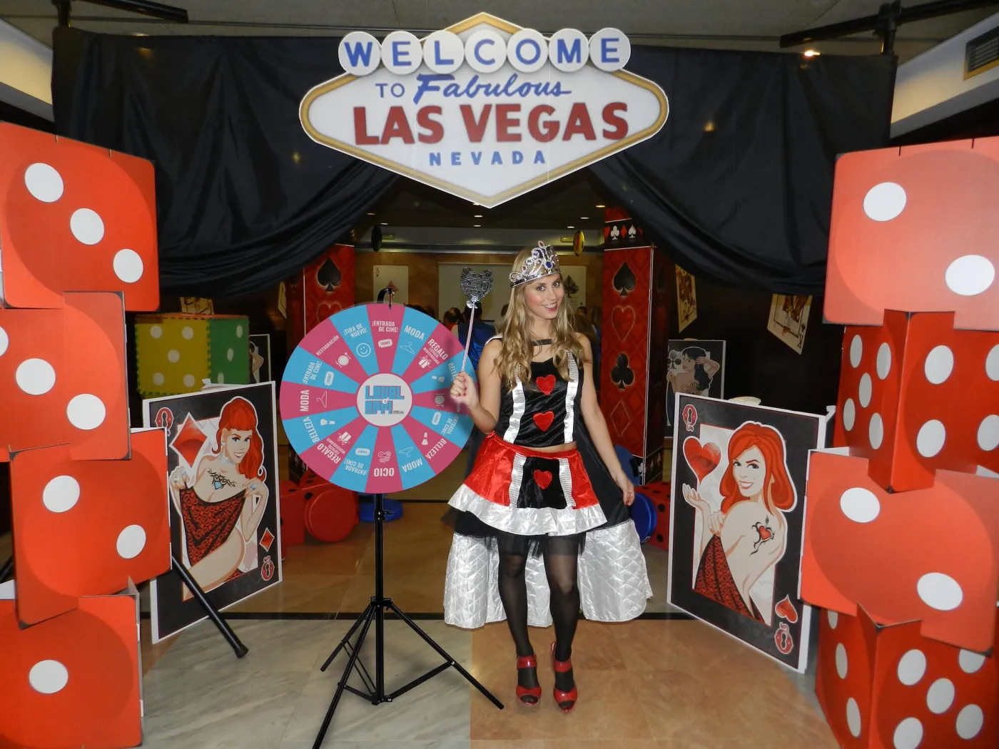 Small prize wheel at a Las Vegas themed party